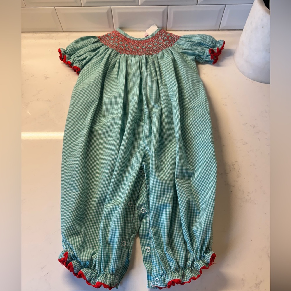Smocked Auctions Christmas Onesie